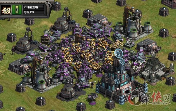 红警大战高手玩家基地布防图 遍布黄金天启坦克