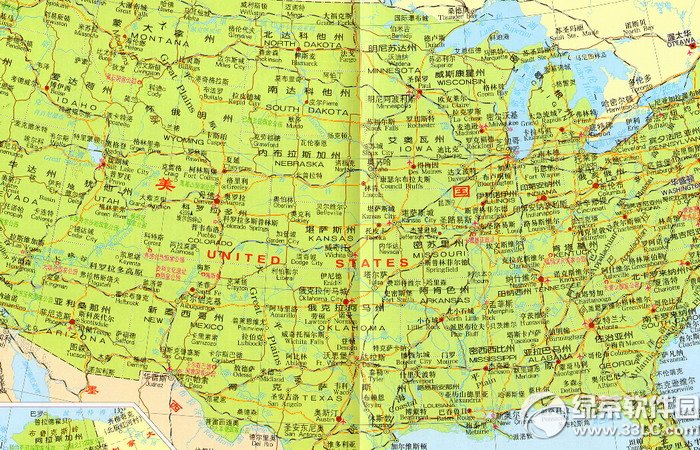 美国地图中文版全图