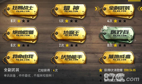 绝地求生刺激战场全副武装称号